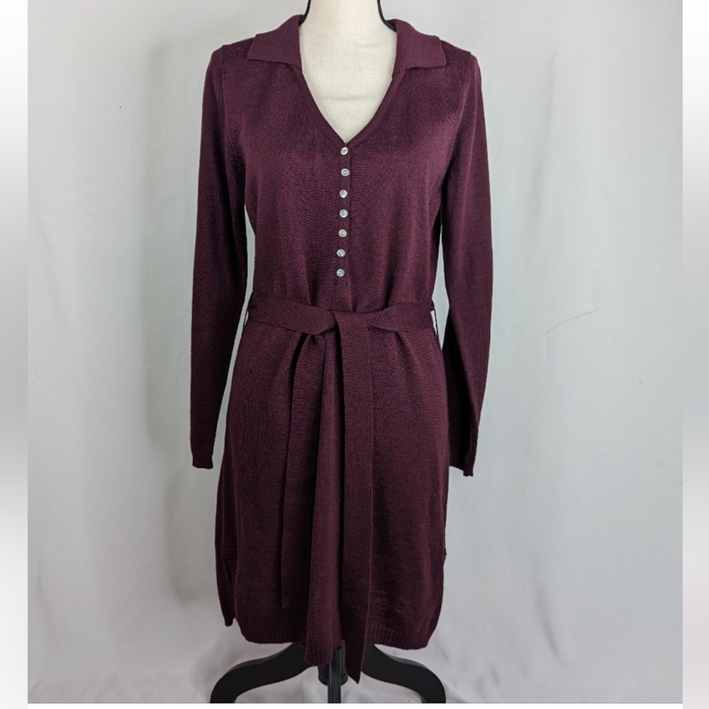Wool blend sweater shift dress